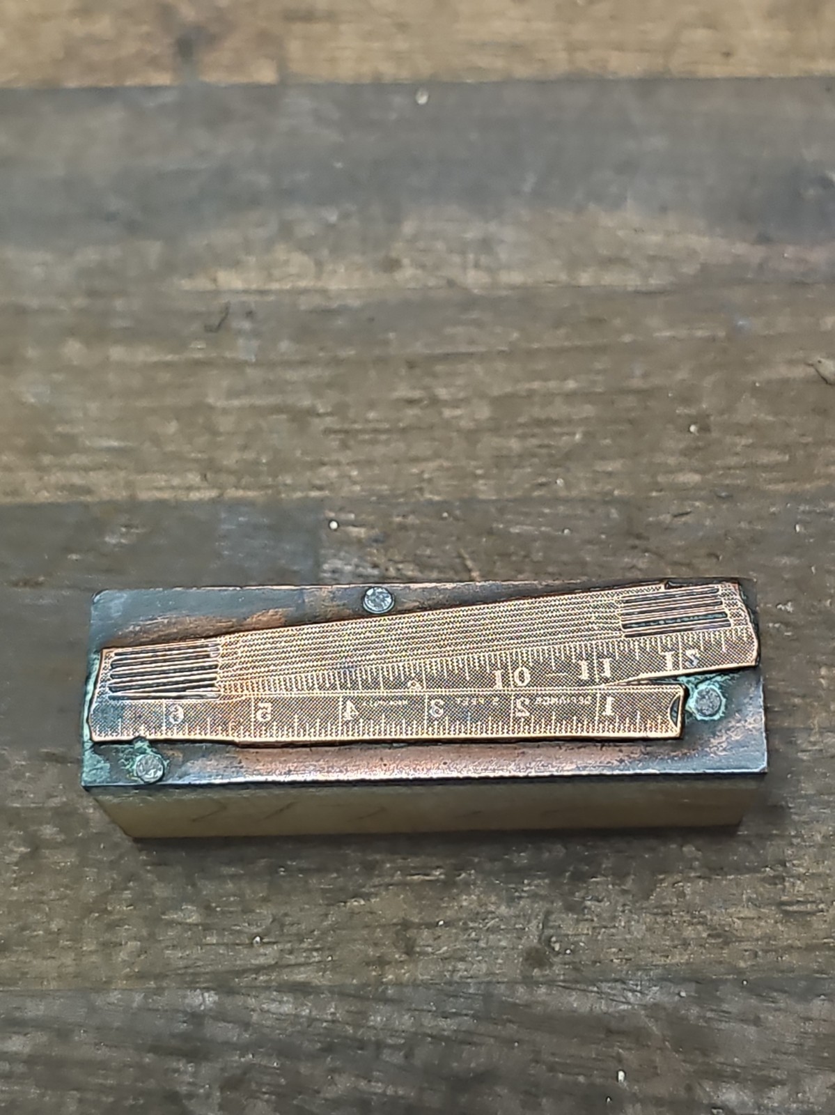 PB22- Antique Defiance Folding Rule Wood Printing Block