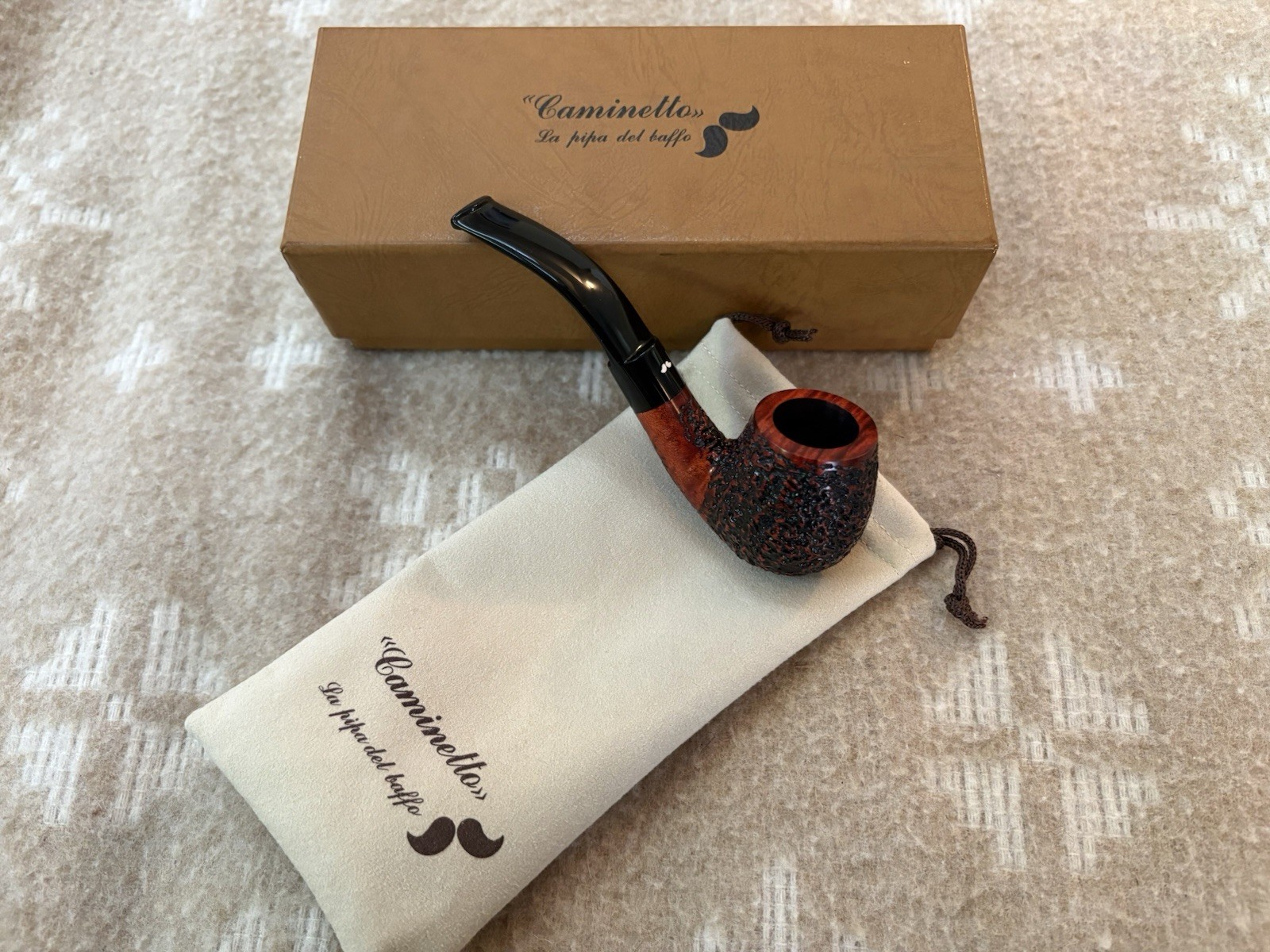 Caminetto 08 44 Bent Rustic Billiard UNSMOKED Hand Made In Italy