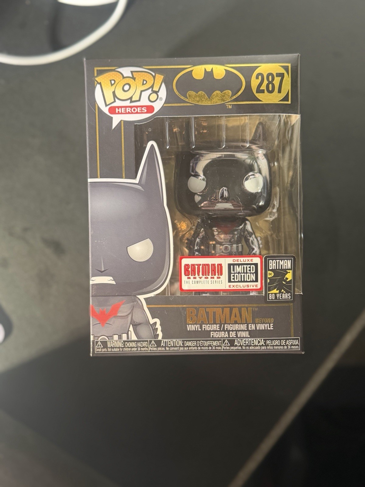 Funko Pop Batman Beyond #287 Black Chrome Warner Bros Exclusive 80 Years New Funko Pop Batman Beyond #287 Black Chrome Warner Bros Exclusive 80 Years New