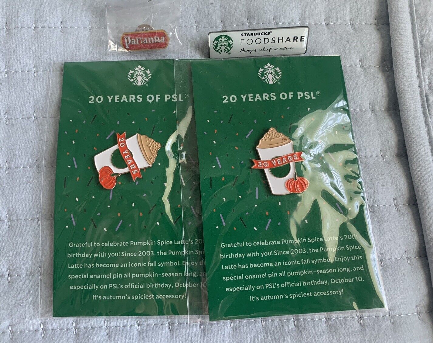 2023 Starbucks Pumpkin Spice Latte PSL Pins & Extras SEALED