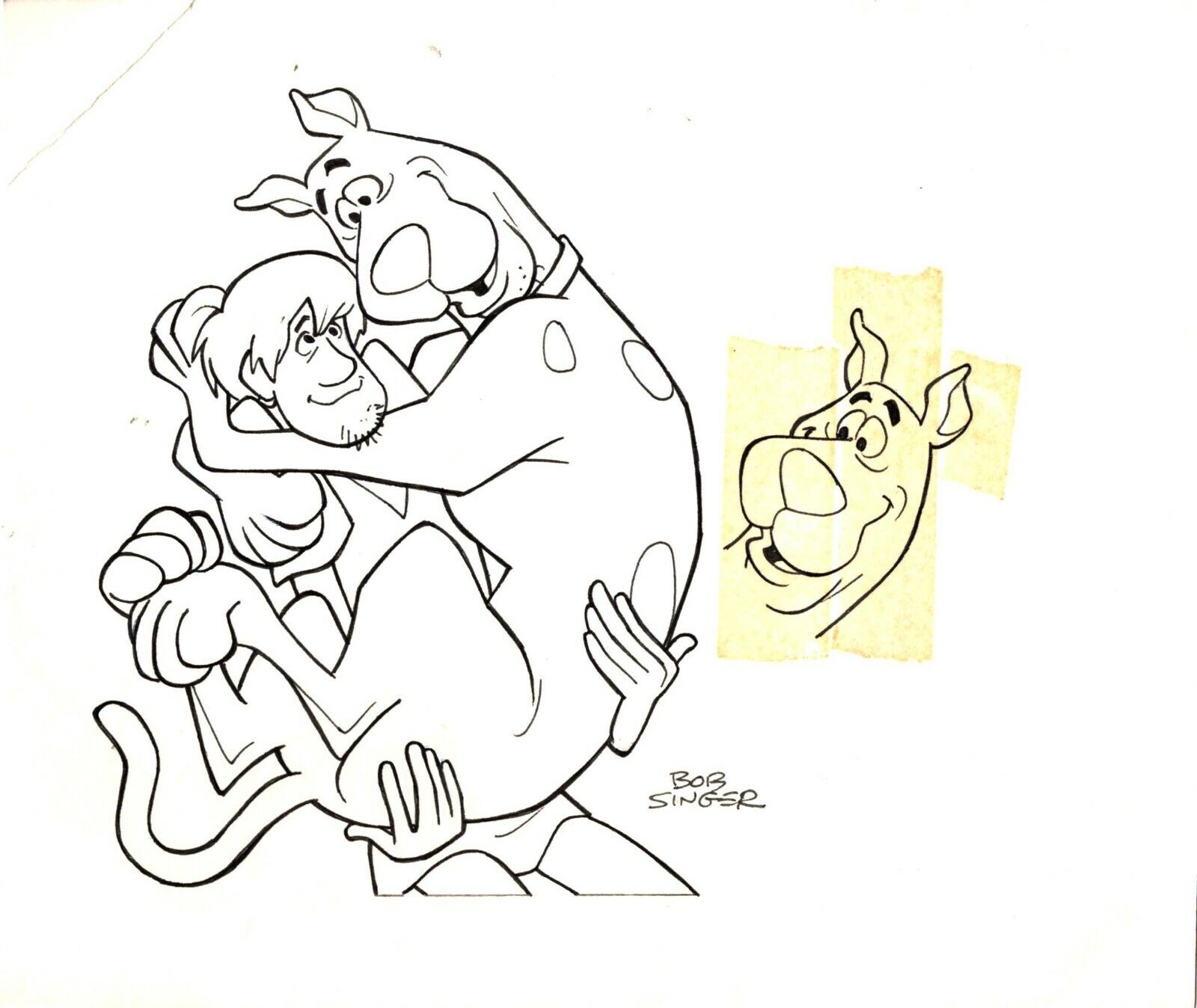 SCOOBY DOO Pen and Ink WBSS Product drawing Hanna Barbera Signed Bob Singer