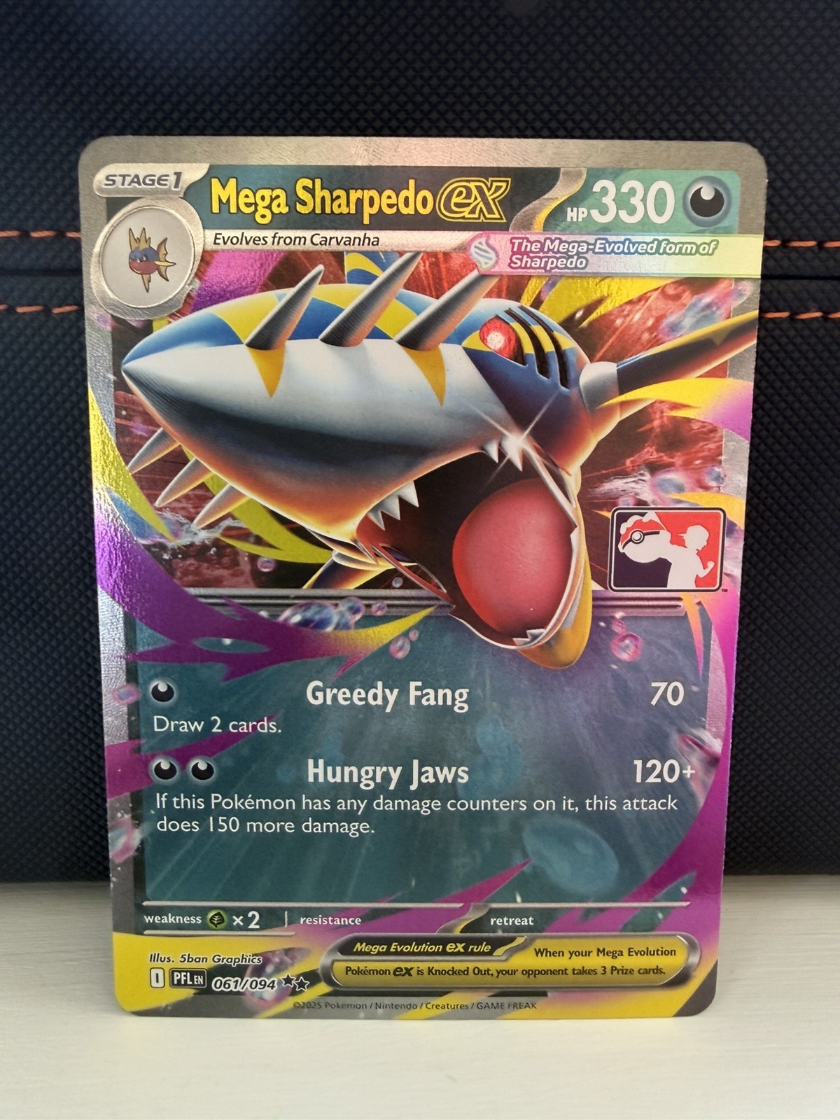 Pokemon TCG Mega Sharpedo EX 061/094 Prize Pack Series 9 Stamped Promo