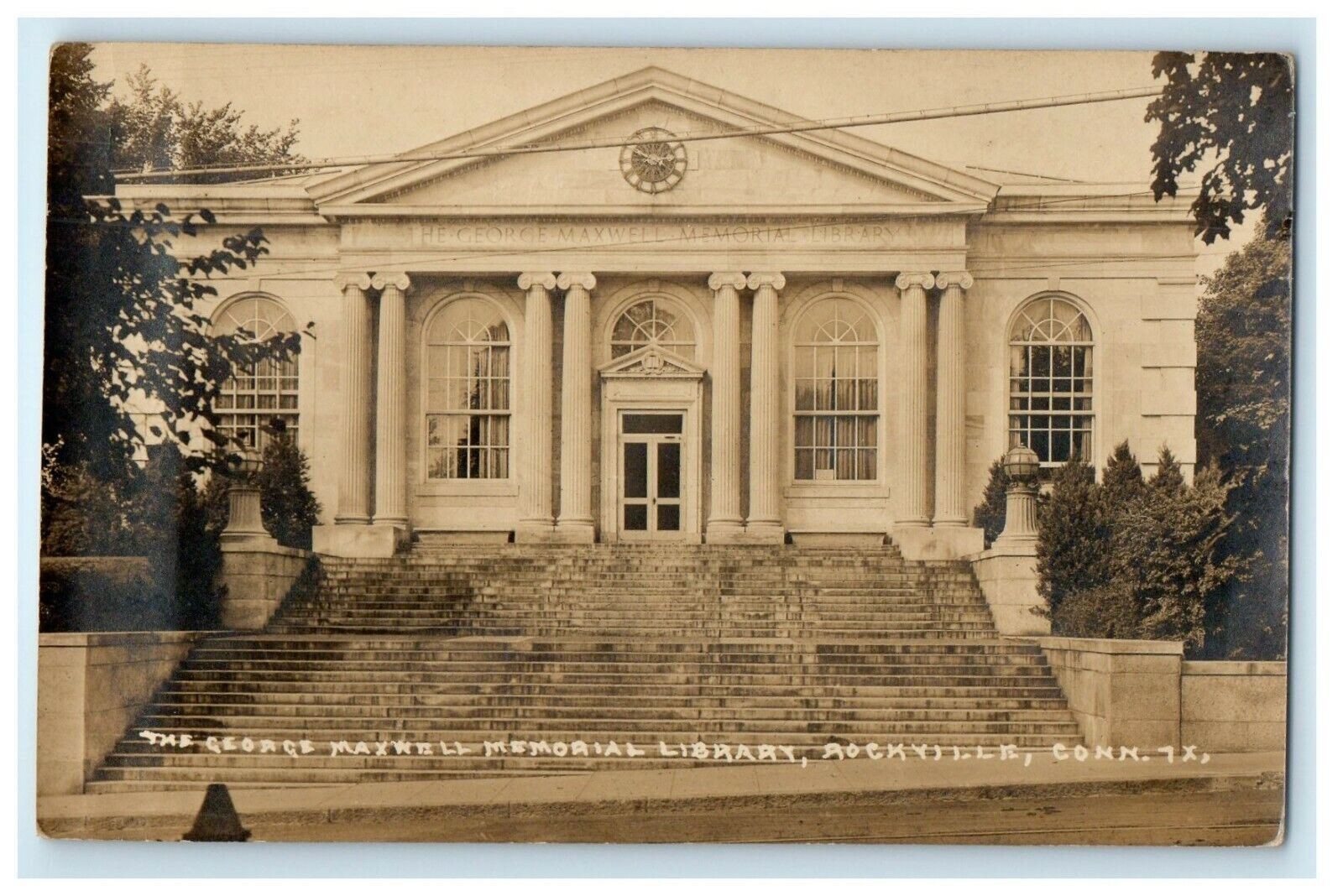 c1910\'s The George Maxwell Memorial Library Rockville CT RPPC Photo Postcard