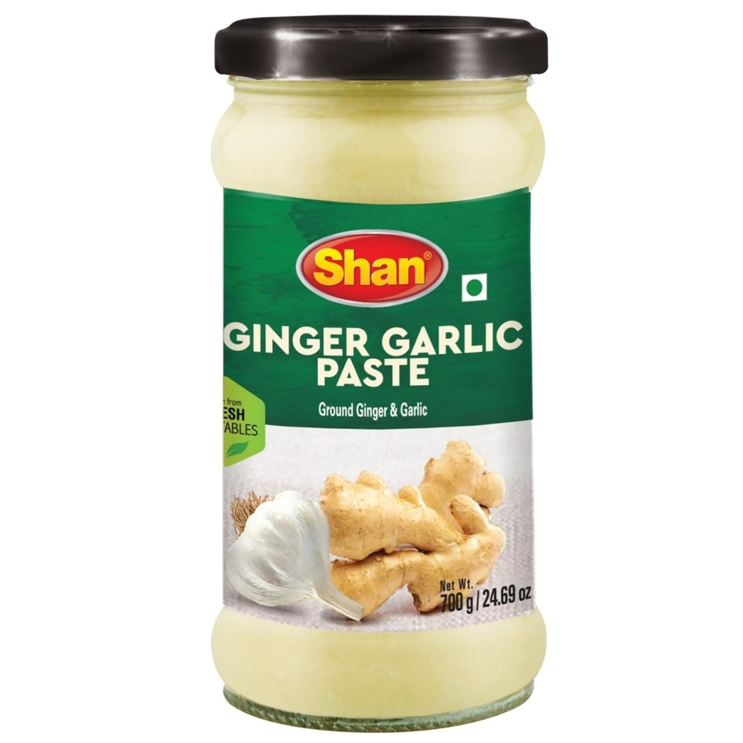 Shan Ginger Garlic Paste 24.69oz 700g Fresh Authentic Vegan Glass Jar