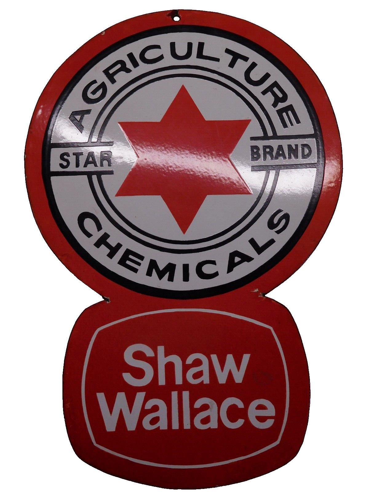 NICE Vintage Style Shaw-Wallace Star Brand Agriculture Chemicals Porcelain Sign NICE Vintage Style Shaw-Wallace Star Brand Agriculture Chemicals Porcelain Sign