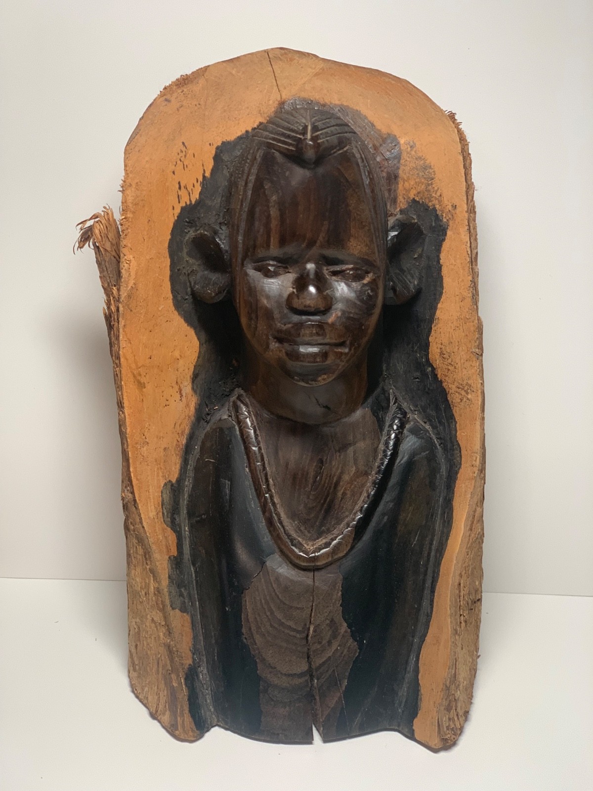 Vintage African Ebony/Ironwood Burst Wood Carving Sculpture 8\'\' Tall