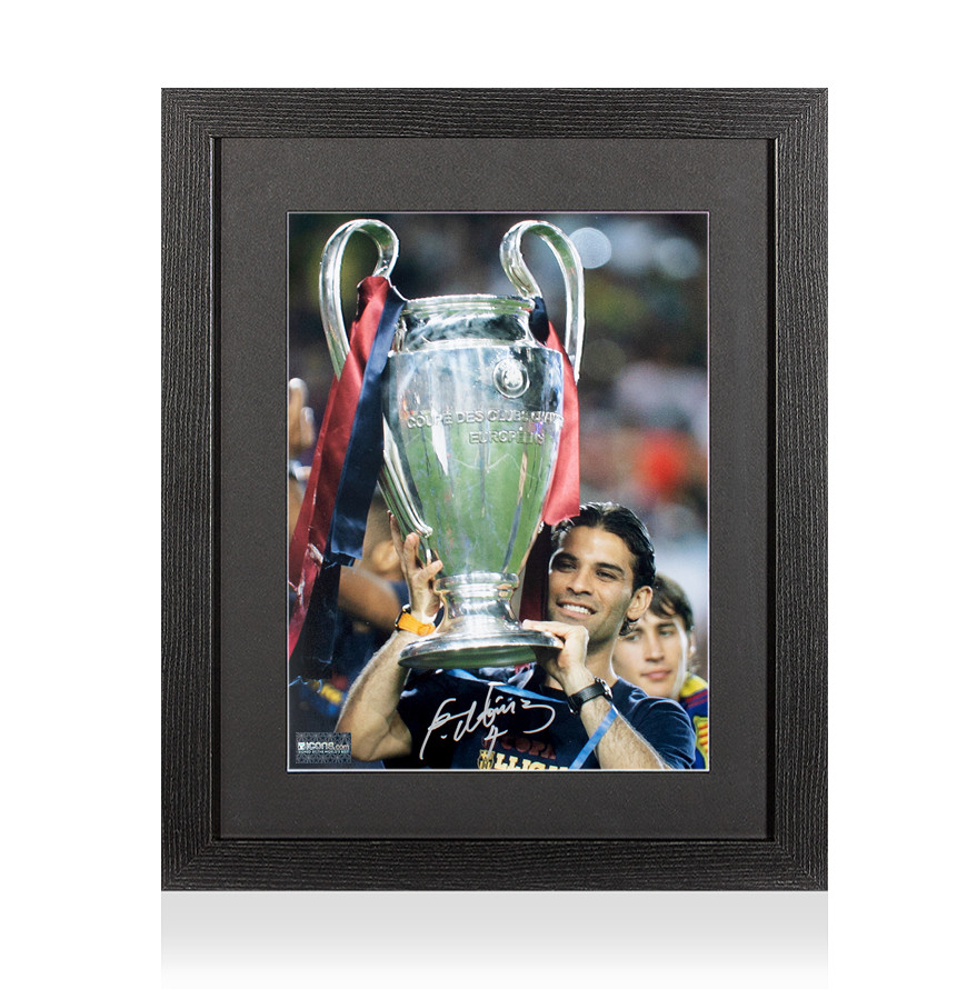 Rafael Marquez Signed Barcelona Photo Framed Champions League COA