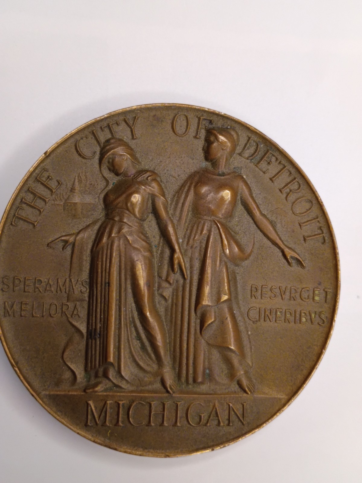 Vtg Spirit Of Detroit Bronze Medal Coin Jerome P Cavanagh Mayor Detroit Michigan Vtg Spirit Of Detroit Bronze Medal Coin Jerome P Cavanagh Mayor Detroit Michigan
