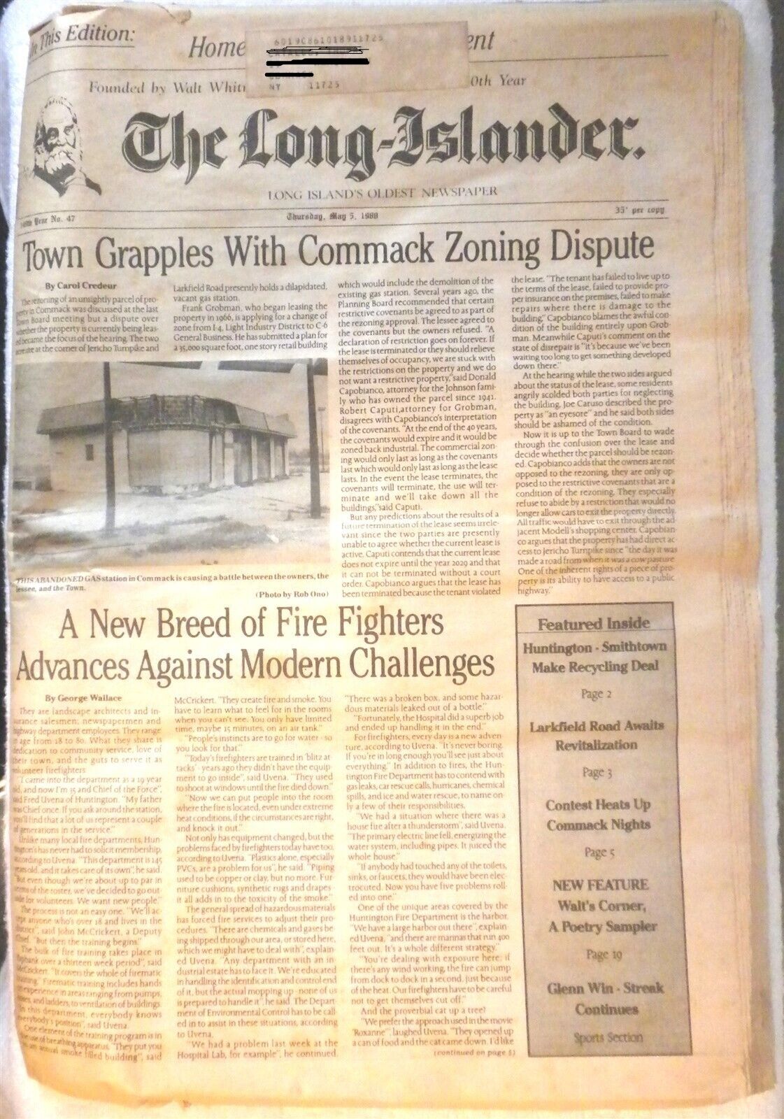 VINTAGE THE LONG ISLANDER NEWSPAPER 48 PGS MAY 5TH 1988 WALT WHITMAN'S CORNER 