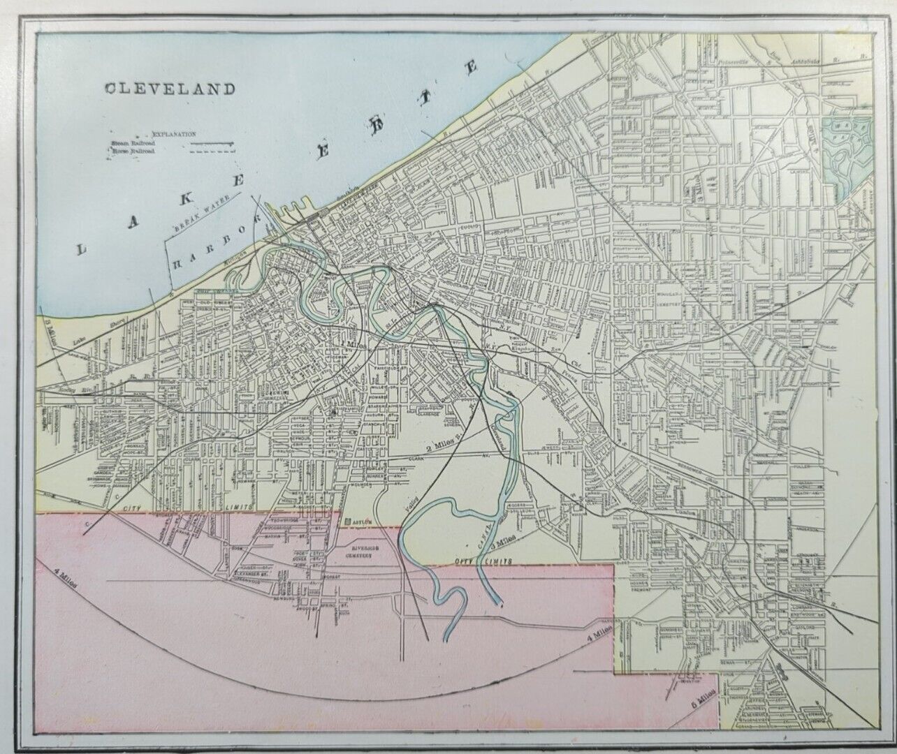 Vintage 1900 CLEVELAND OHIO Map 14\