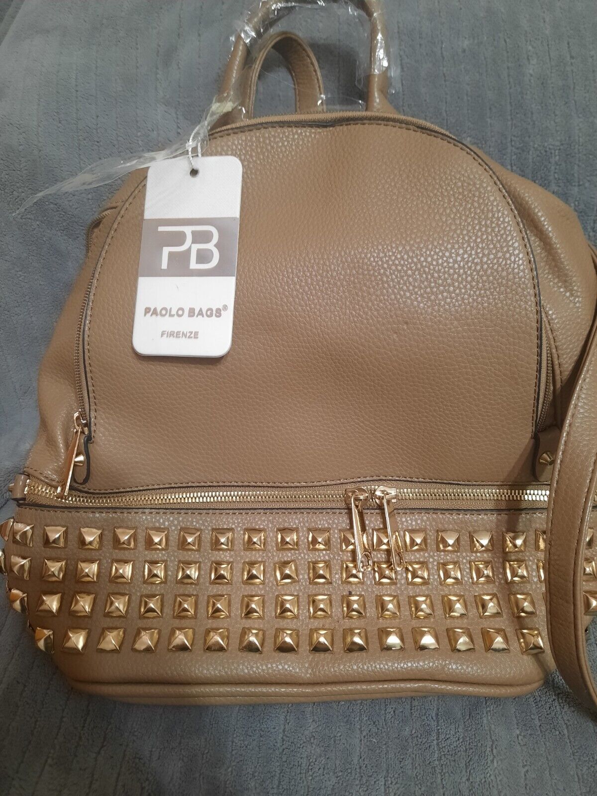 Women Handbag Shoulder Packpack Brown New Leather