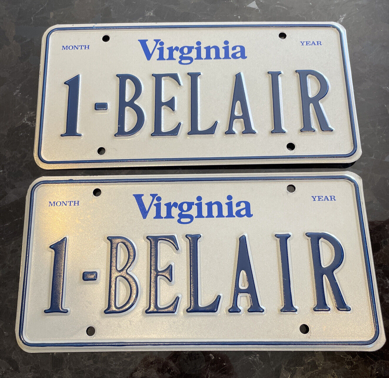 Unused Vintage Authentic Virginia License Plates 1-Belair