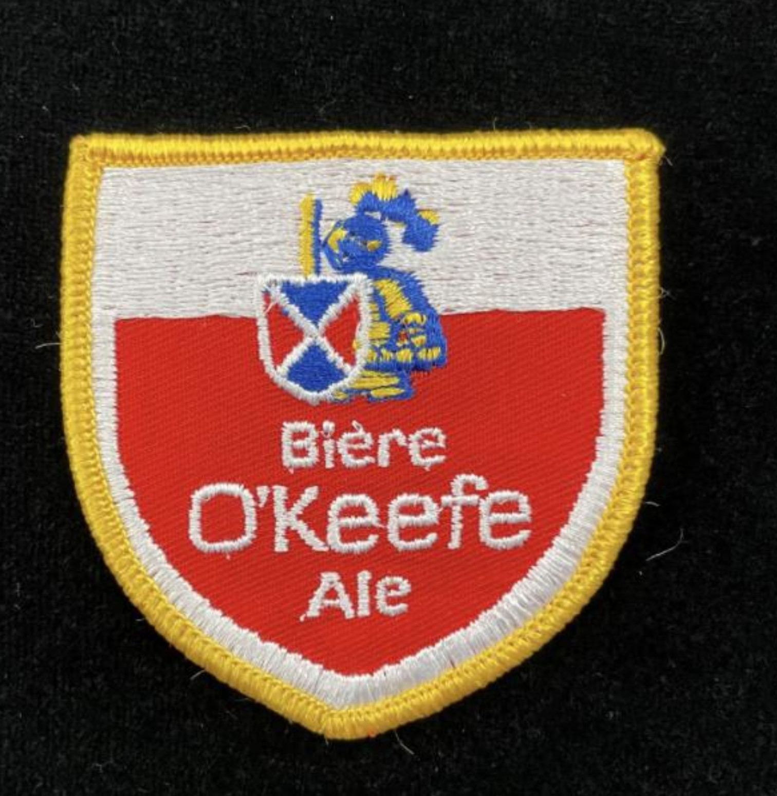 VINTAGE Embroidered BIERE O\'KEEFE ALE  Shield Shaped Patch