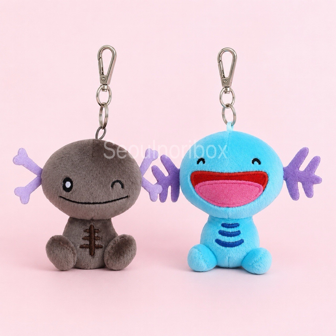 Pokemon Wooper & Paldean Wooper 8cm Plush Keychain  2PCS Official Character