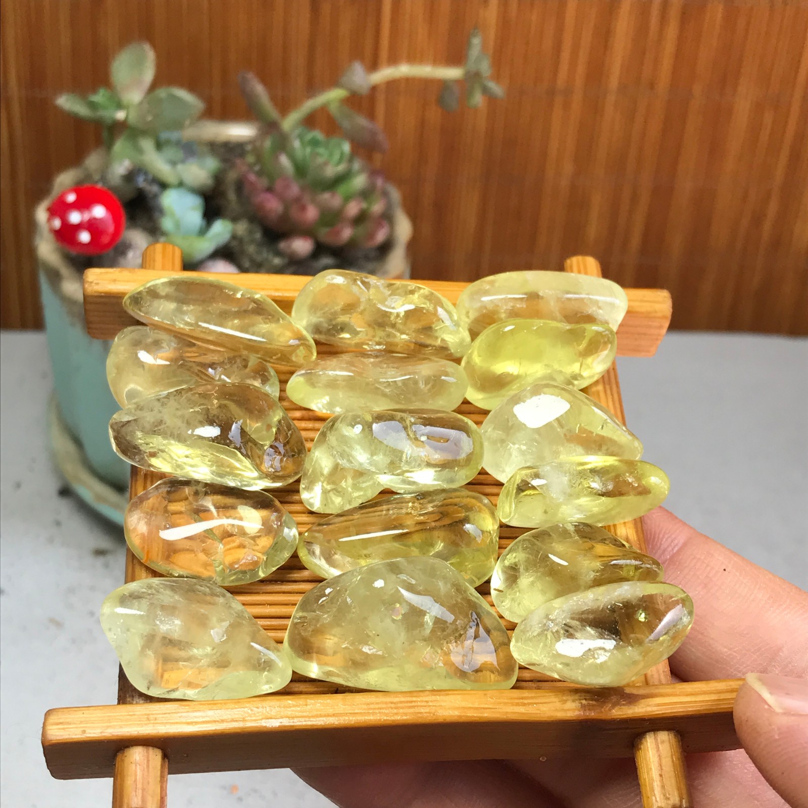 20pcs Natural yellow quartz Crystal gemstone Polish Mineral Specimen 92g A5597