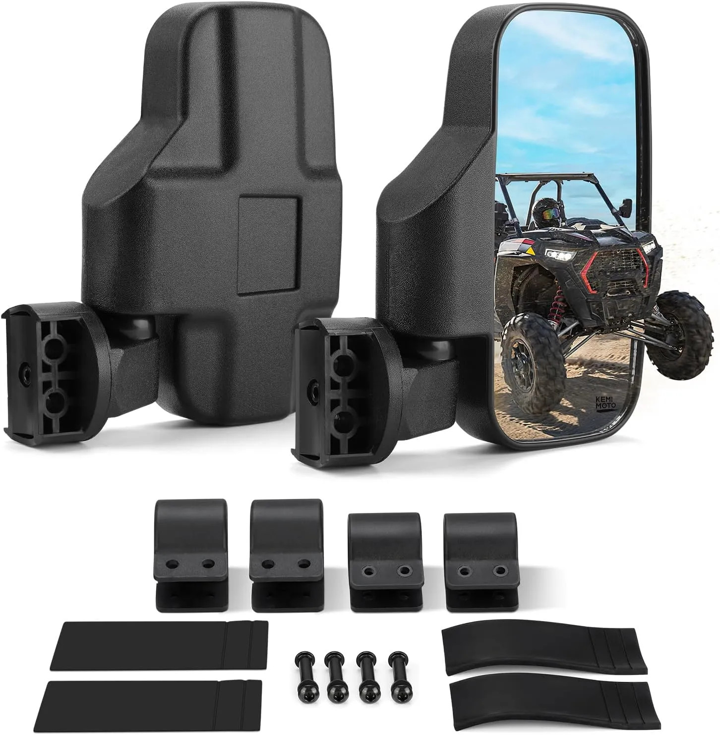 UTV Side Mirrors For 1.6 To 2 Inch Roll Cage Shatterproof Glass For RZR And Mule UTV Side Mirrors For 1.6 To 2 Inch Roll Cage Shatterproof Glass For RZR And Mule