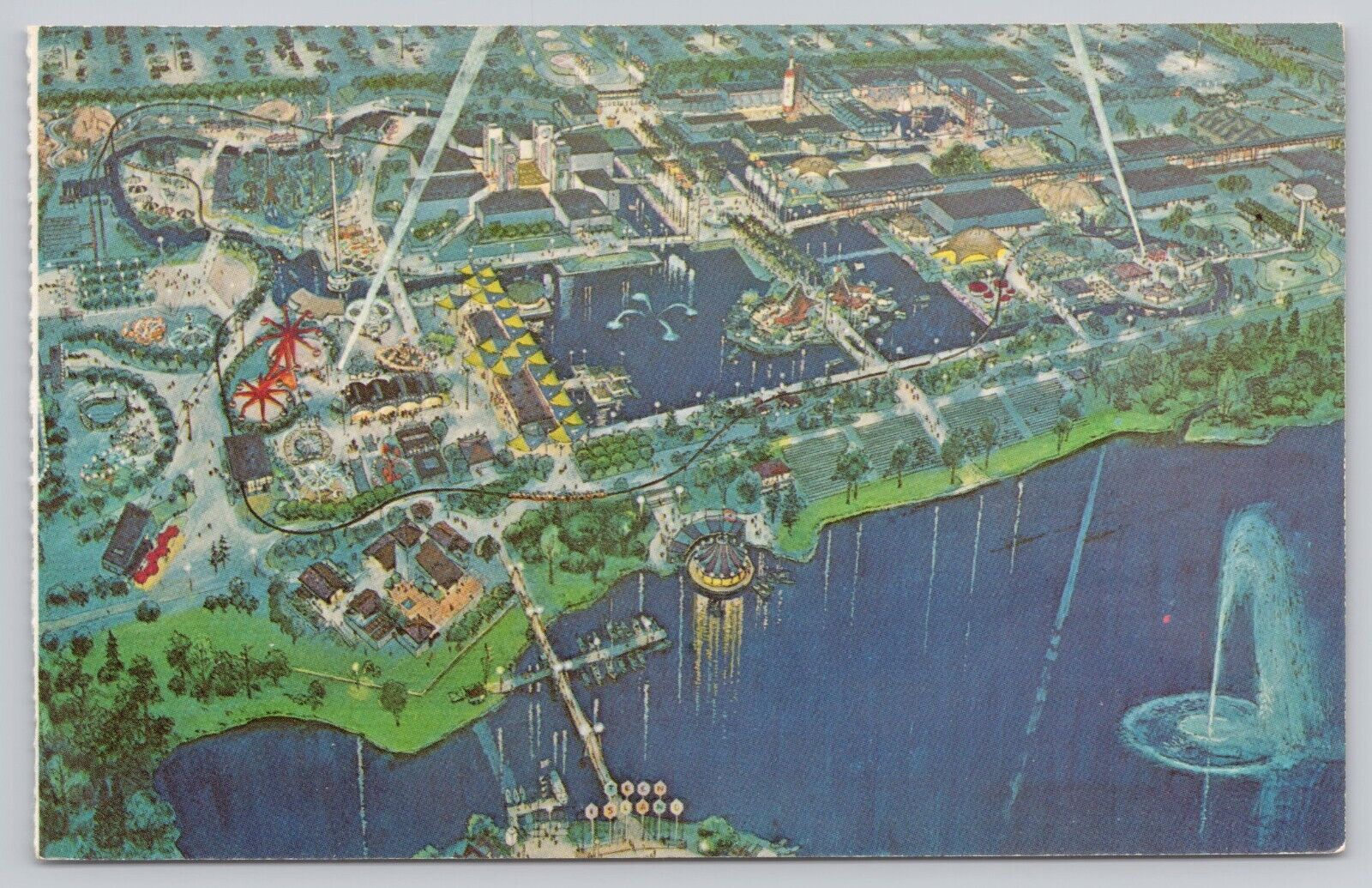 Sacramento California, Cal Expo Aerial View Artist Drawing, Vintage Postcard