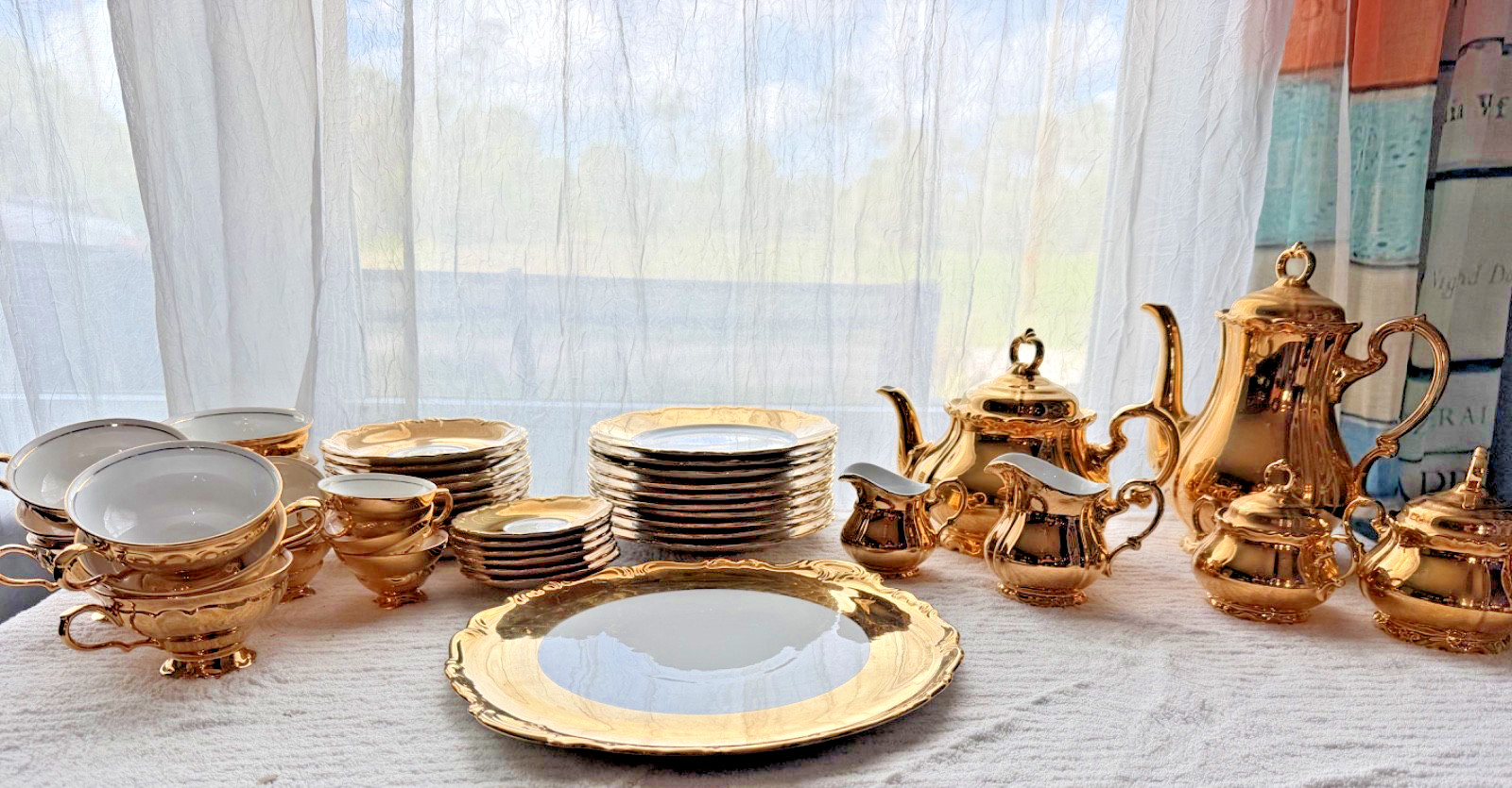 Vintage Rudolf Wachter Bavaria — 52-Piece Gold Encrusted Tea, Coffee, Dinner Set