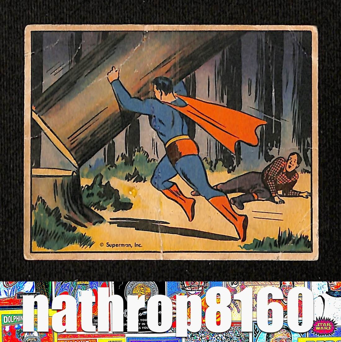 1940 Superman Gum #70 Danger In The North Woods High Number AUTHENTIC 16833