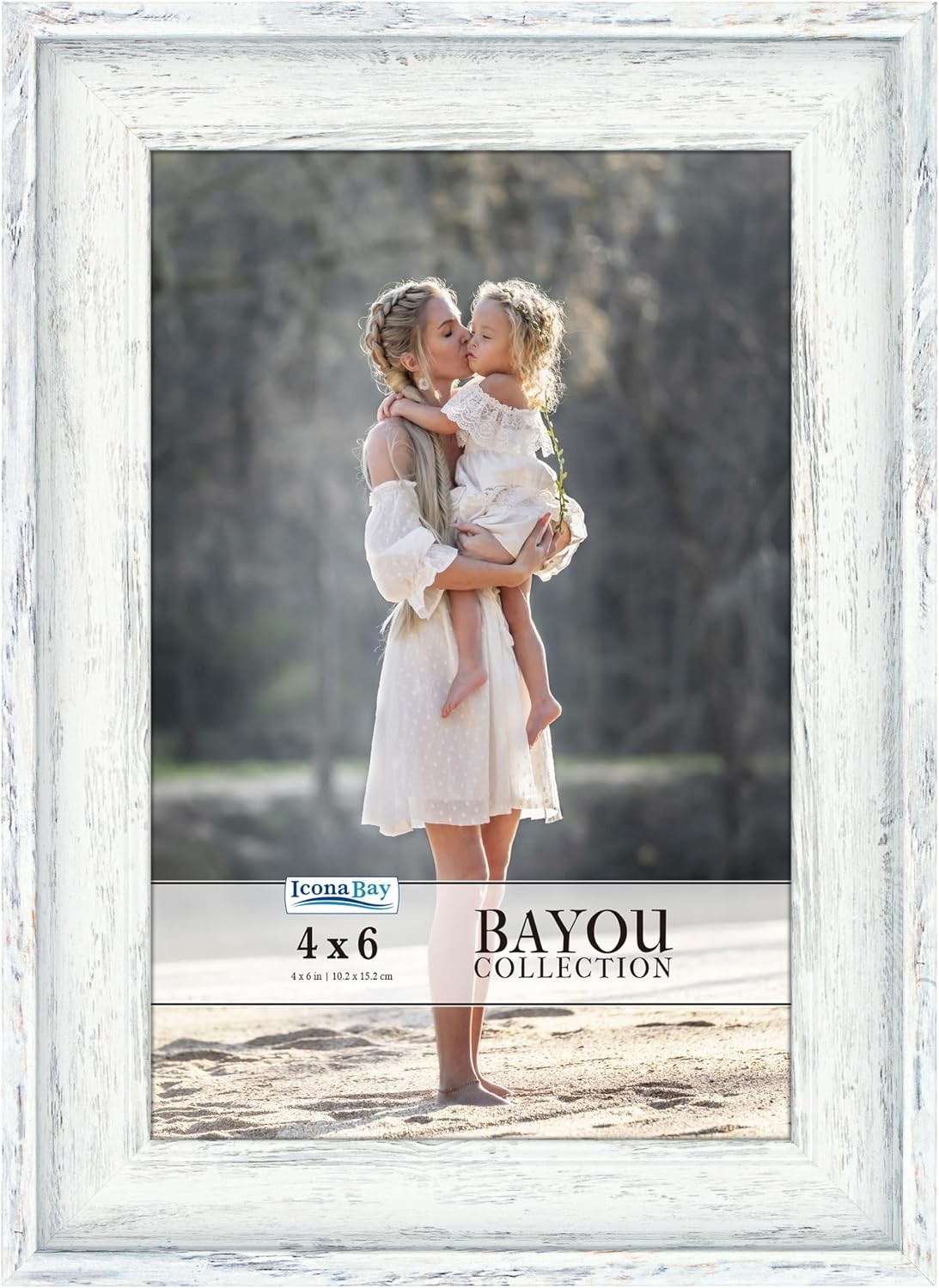 Icona Bay Bayou 4x6 Cloudy White Frame for Table or Wall Mount