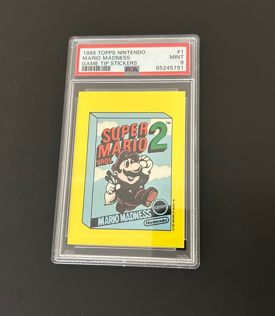 Topps 1989 Mario #1 PSA 9 Nintendo Game Tip Stickers #1 Super Mario Bros. 2