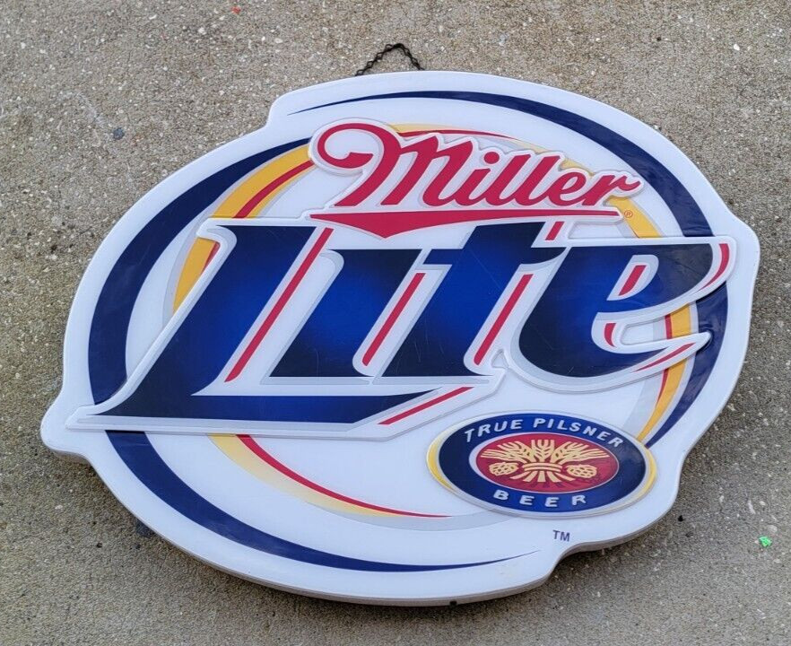 RARE Large Miller Lite Oval Bar Hanging Sign 2003 30\