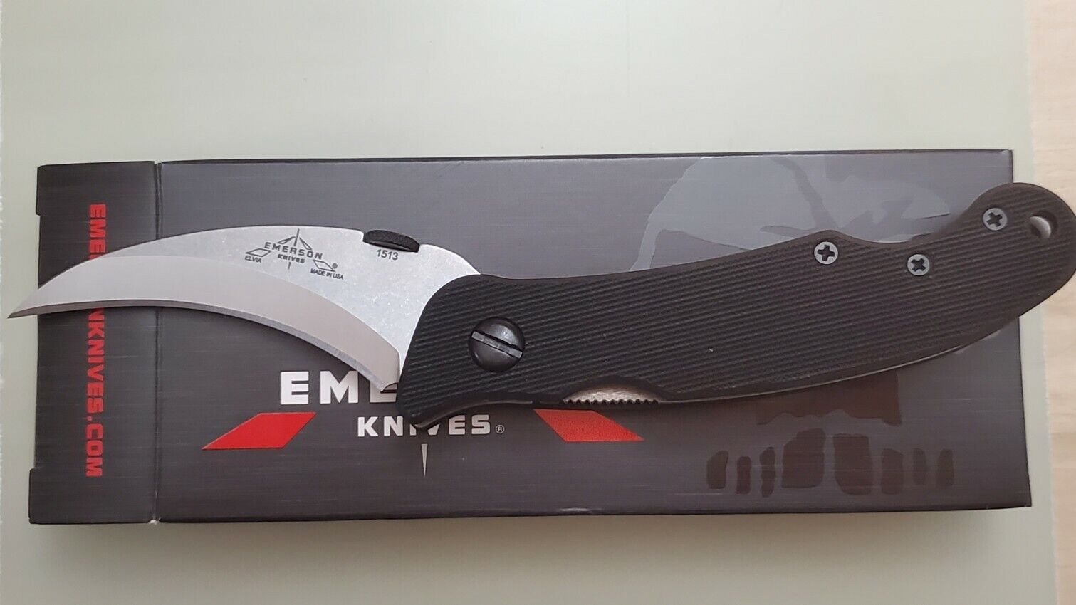 Emerson Knives Elvia SF, folding knife, open box condition. 