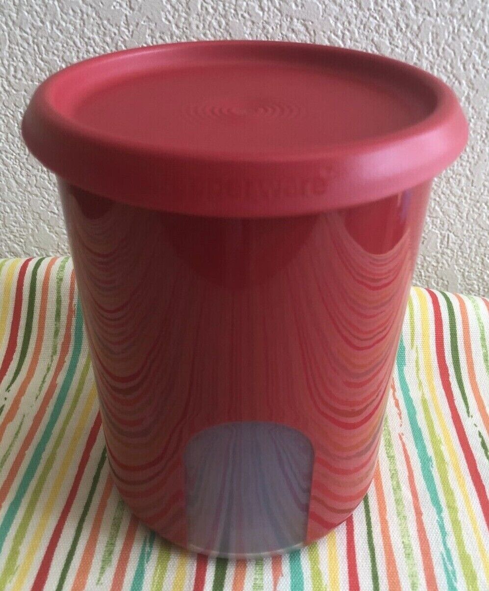 Tupperware One Touch Canister w/ Window Red \