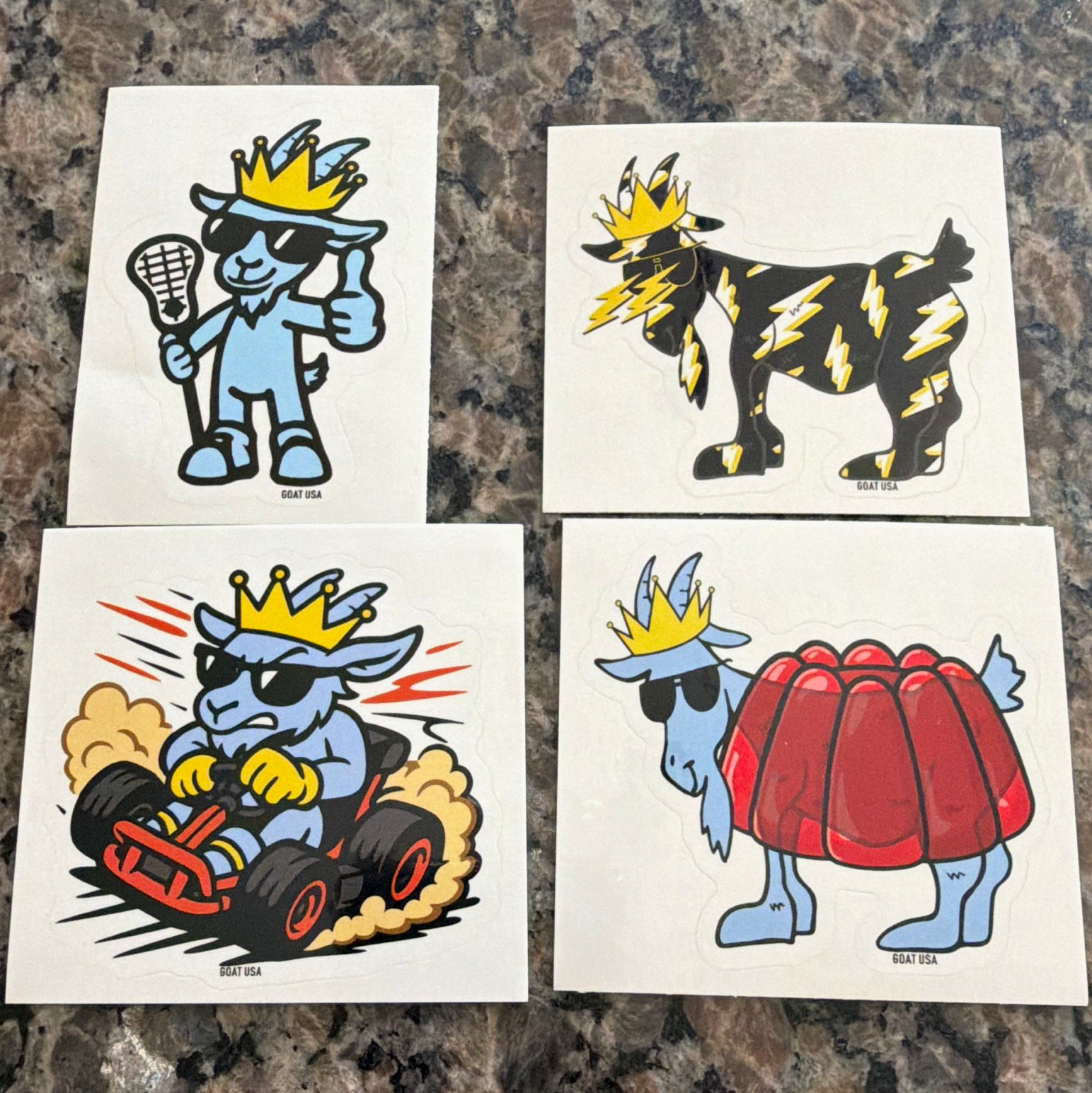 GOAT USA Collection Cartoon Goat Animal Stickers Lot of 4 Non-Sport Sticker