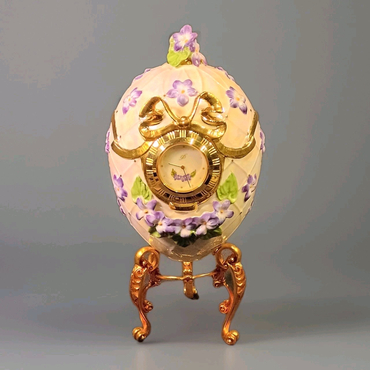 1990 Franklin Mint Fabergé Egg Clock- \