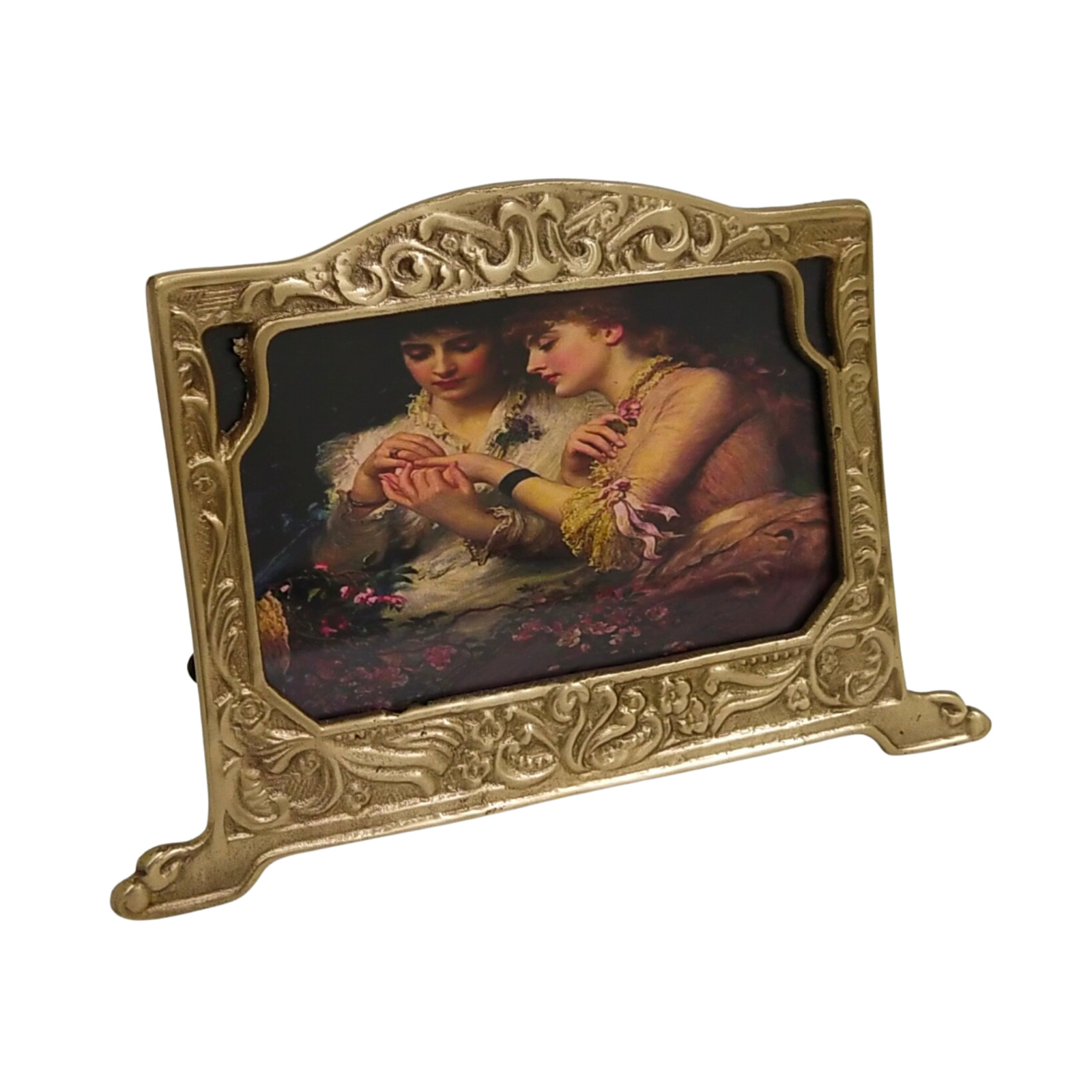Antique Photo Frame Brass Finish, rectangle photo frame - neat elegant design