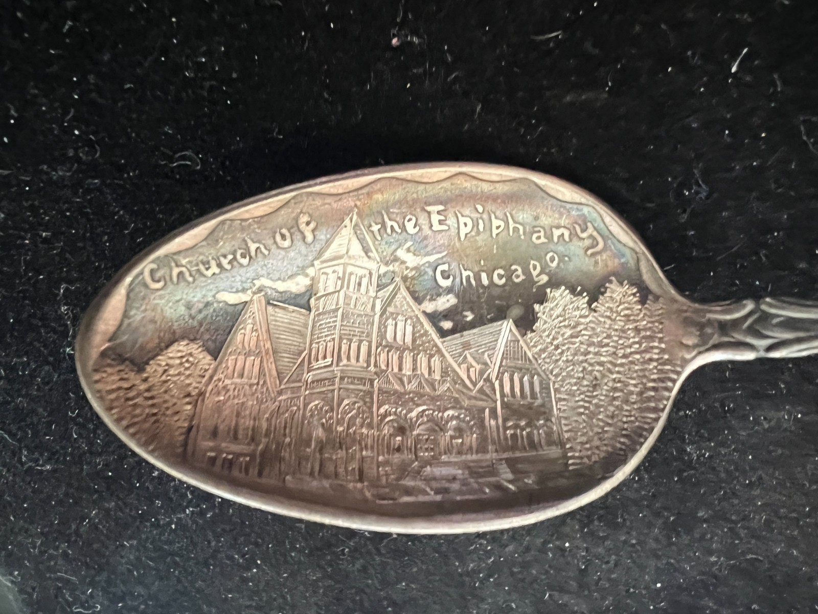 RARE 925 Church of the Epiphany Chicago Spoon Souvenir Collectible Black Panther