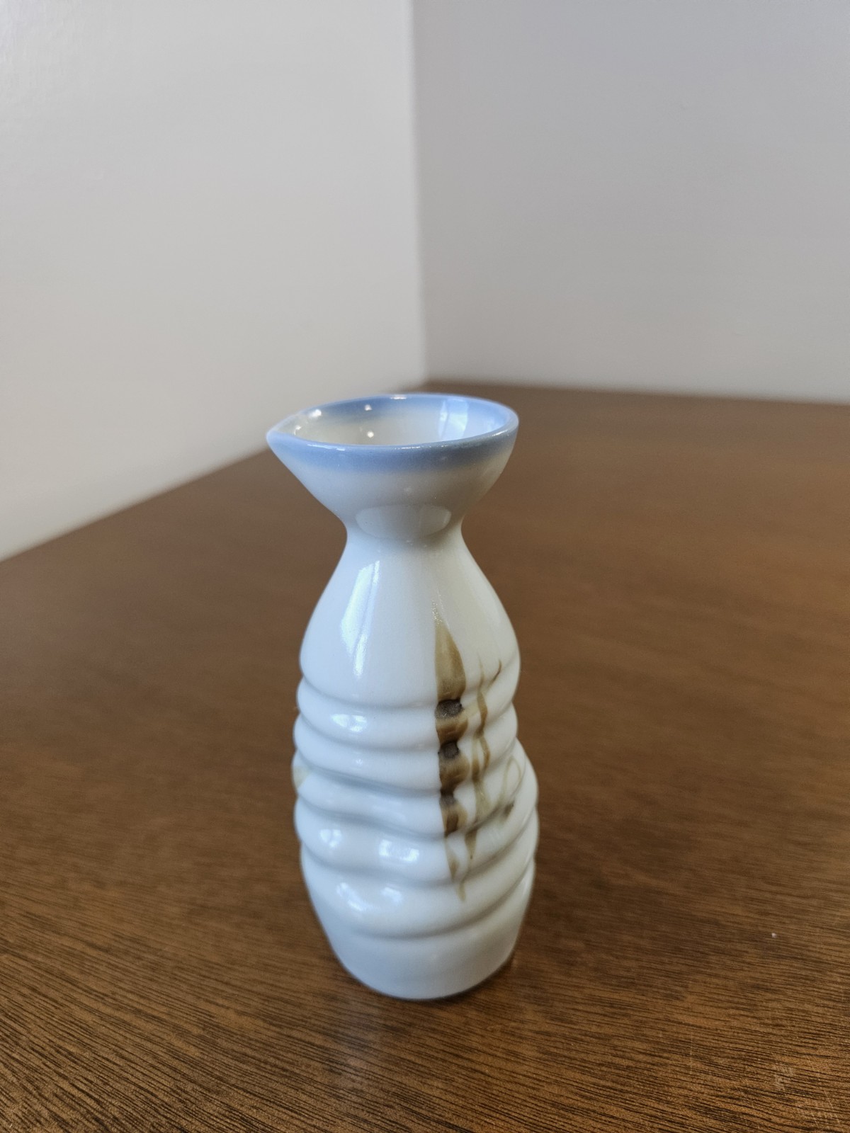 Vintage Japanese Porcelain Sake Bottle Tokkuri Hand-painted Kanji Meaning Savor