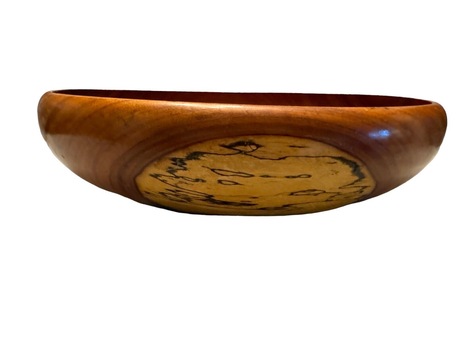 Large 15.5” Cristobal Intica Costa Rica Turned Wood Walnut Serving Bowl