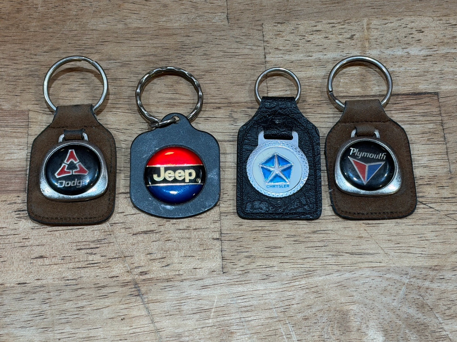 Vintage Keychain Lot Dodge Chrysler Plymouth Jeep 4 Total