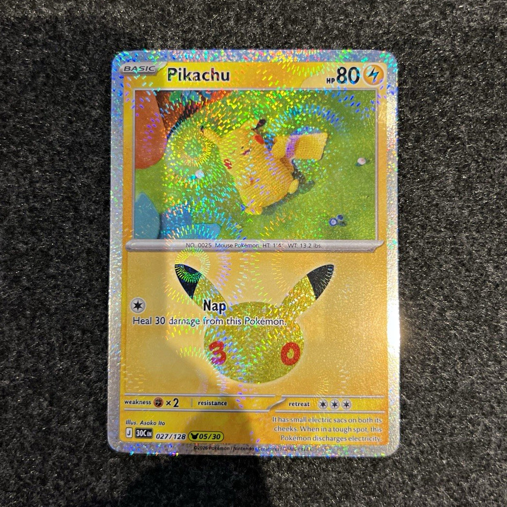 Pikachu 027/128 (05/30) - Holo Rare Pokémon 30th Anniversary Collection
