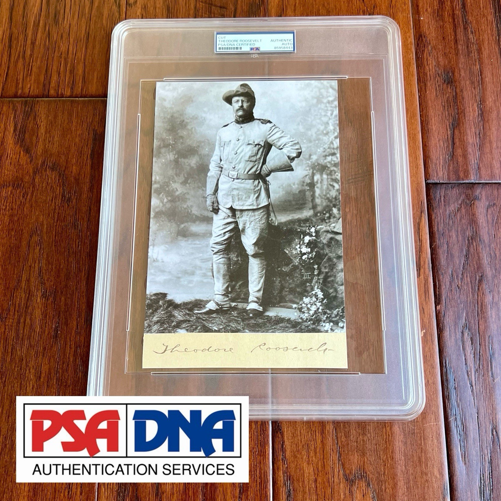 THEODORE ROOSEVELT Autograph Full Signature Cut Rough Rider Card Signed * PSA
