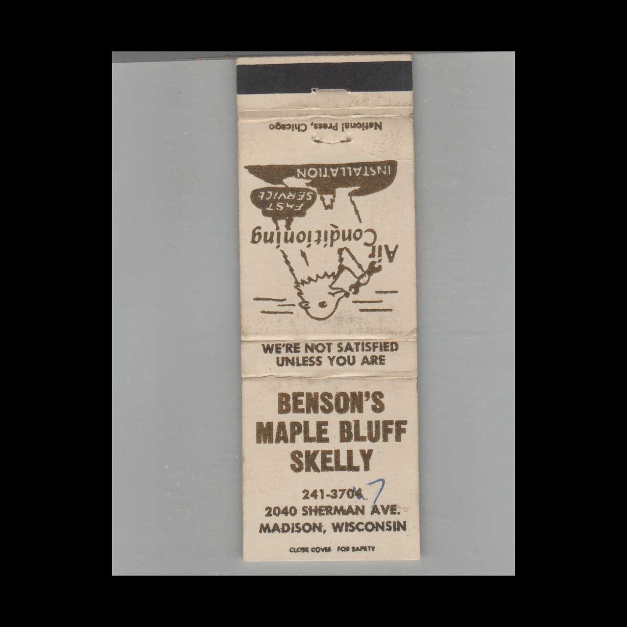 Matchbook Cover - Bear Benson\'s Maple Bluff Skelly Madison, WI