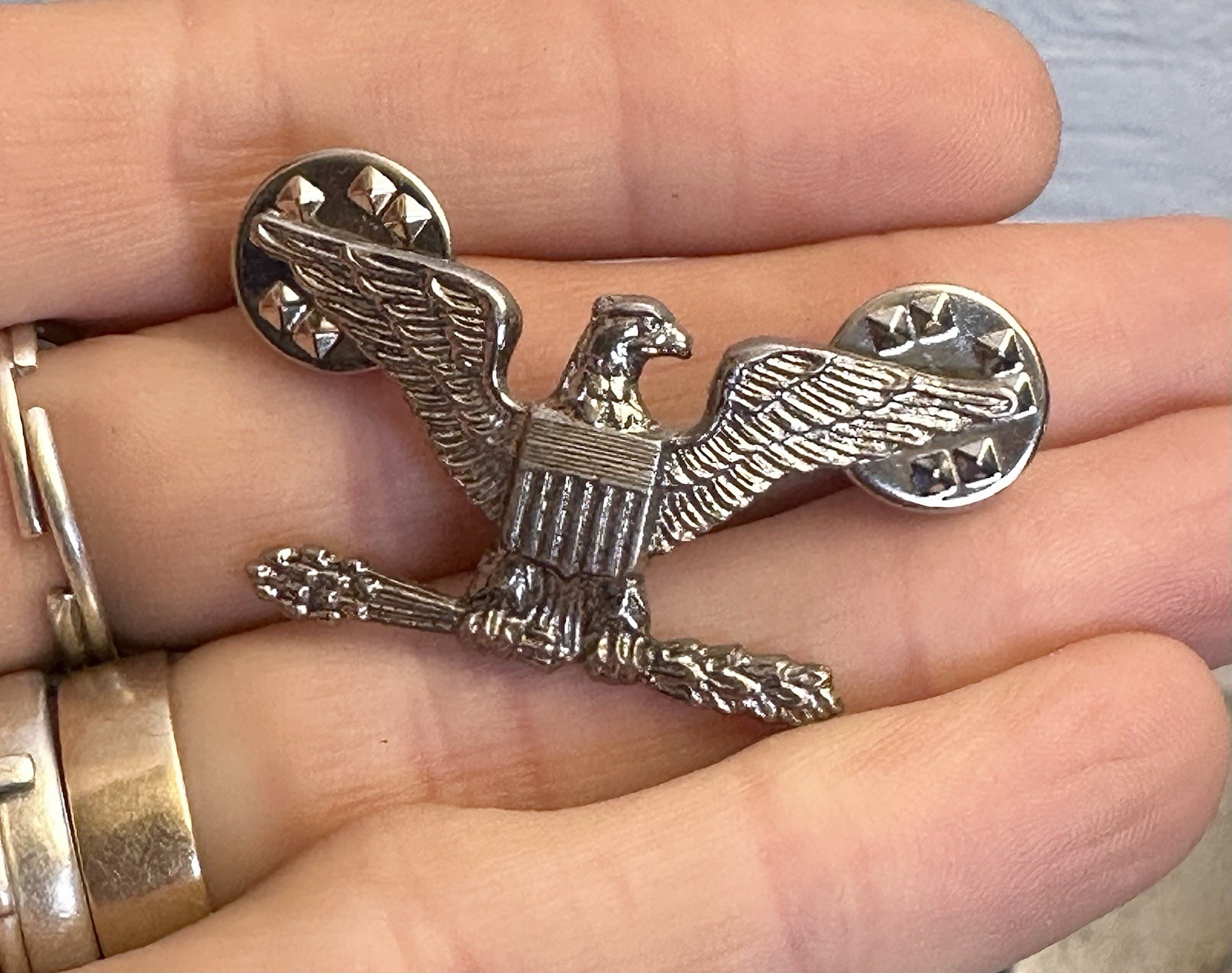 Original USMC 925 Silver Colonel Eagle HH Insignia  Vietnam War Era Ser. 135