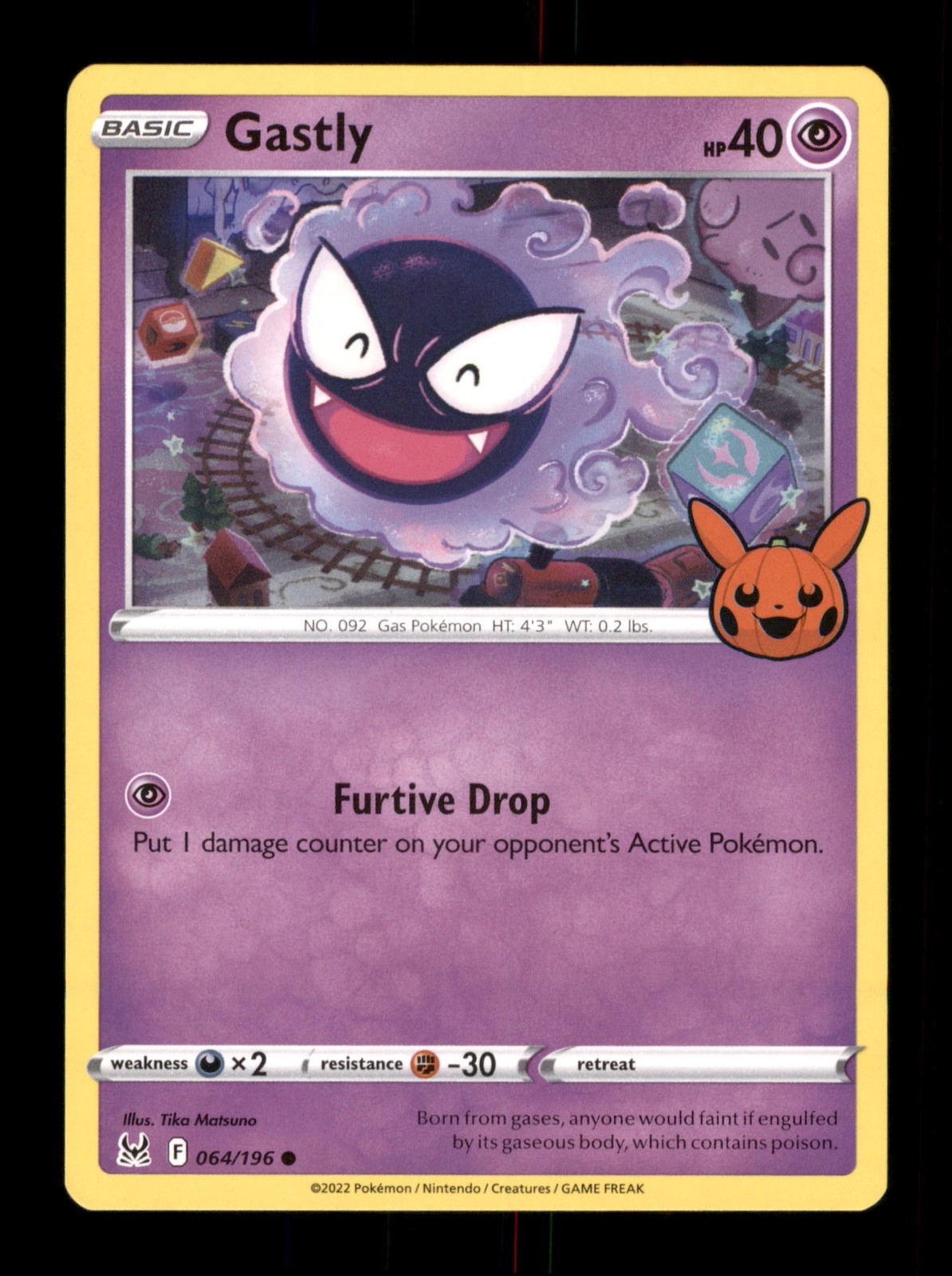 Gastly 064/196 Regular BOOster Trick Or Trade 2023  Pokemon Trading Card TCG