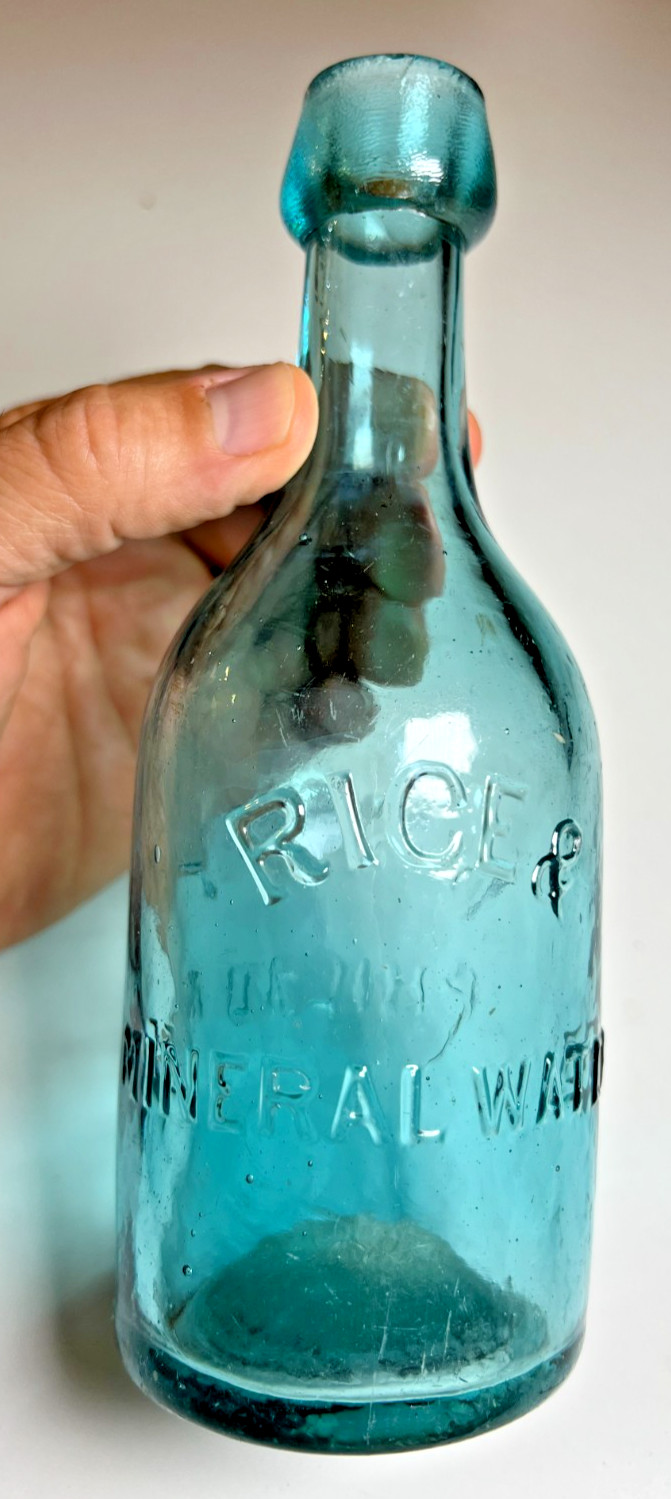 Antique c1860 RICE & McKINNEY PHILADA Blob Top Blobtop Bottle Graphite Pontil