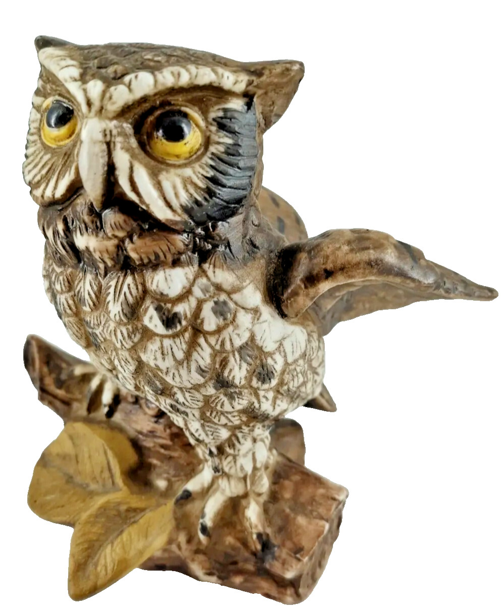 Vintage Homco Porcelain Barn Owl Figurine 5\