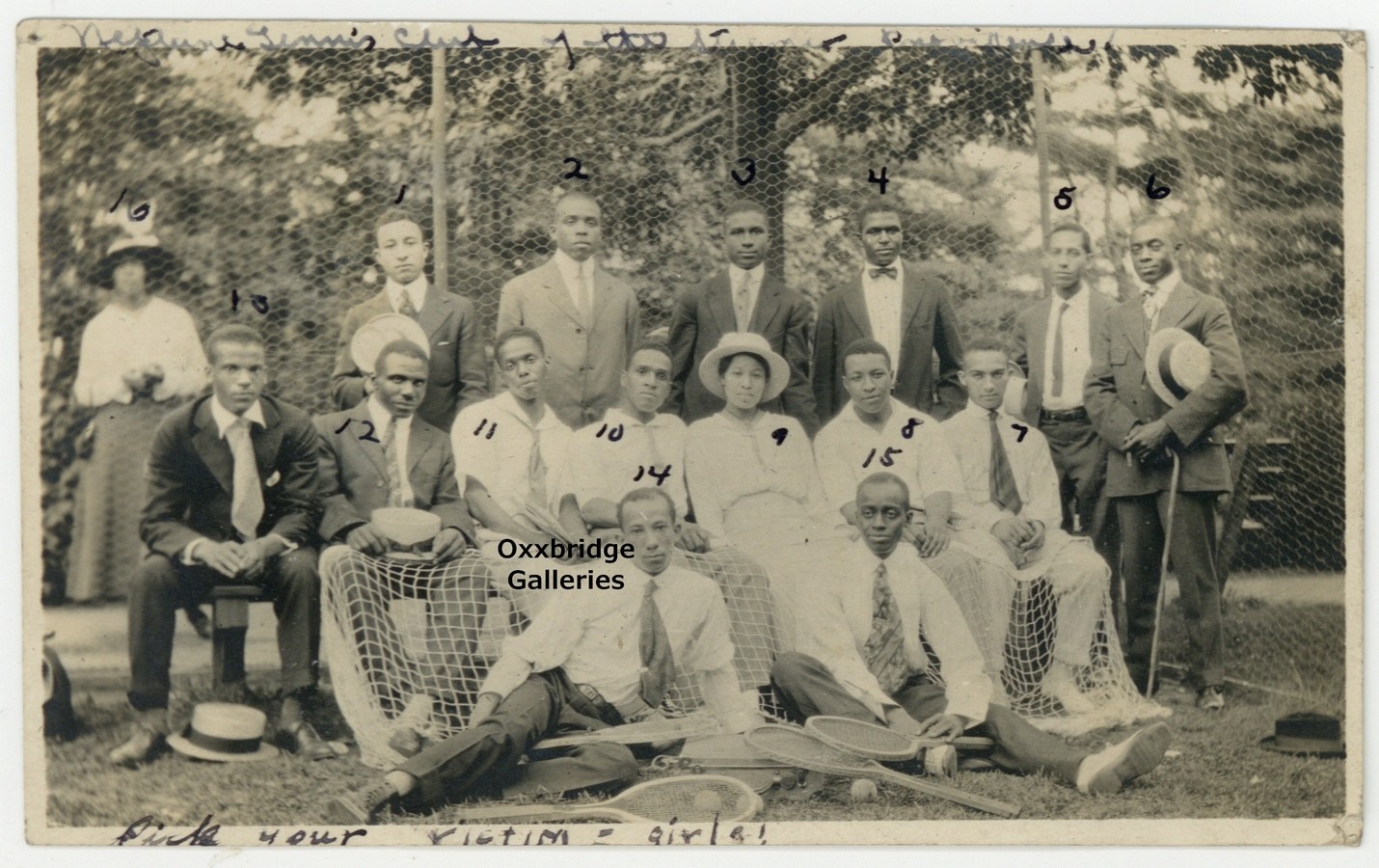 African American Tennis 1920 Black College Sports Howard Harvard RPPC Q10259