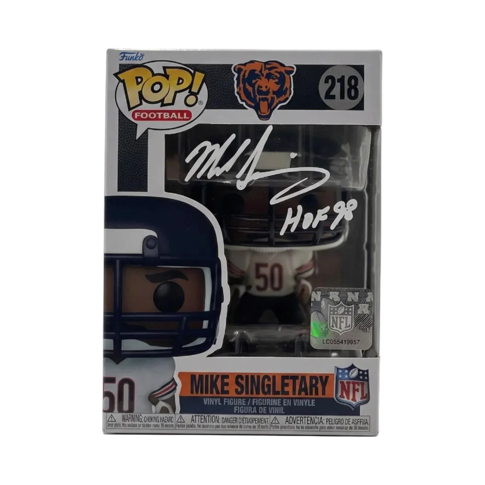 Mike Singletary Signed NFL #218 Funko Pop – HOF – JSA