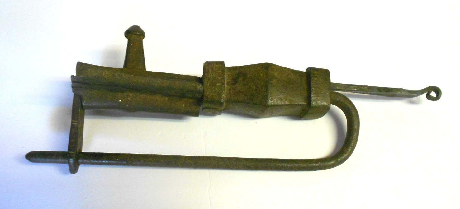 Antique18TH Century Hand Forged Padlock Lock Door Museum Quality UNUSUAL WORKS