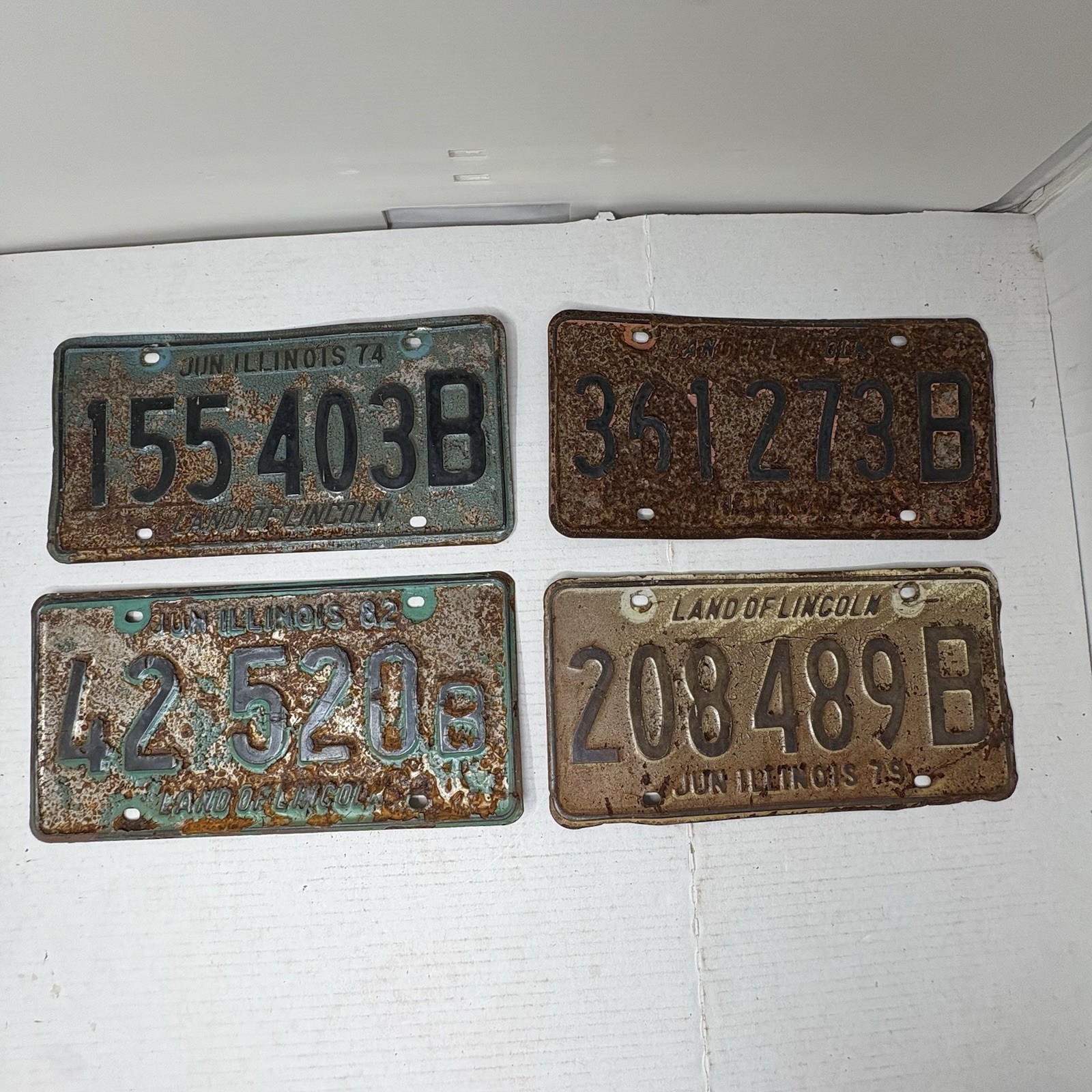 VTG 1974 1975 1978 1983 Illinois License Plate Lot 4 Land of Lincoln Tags