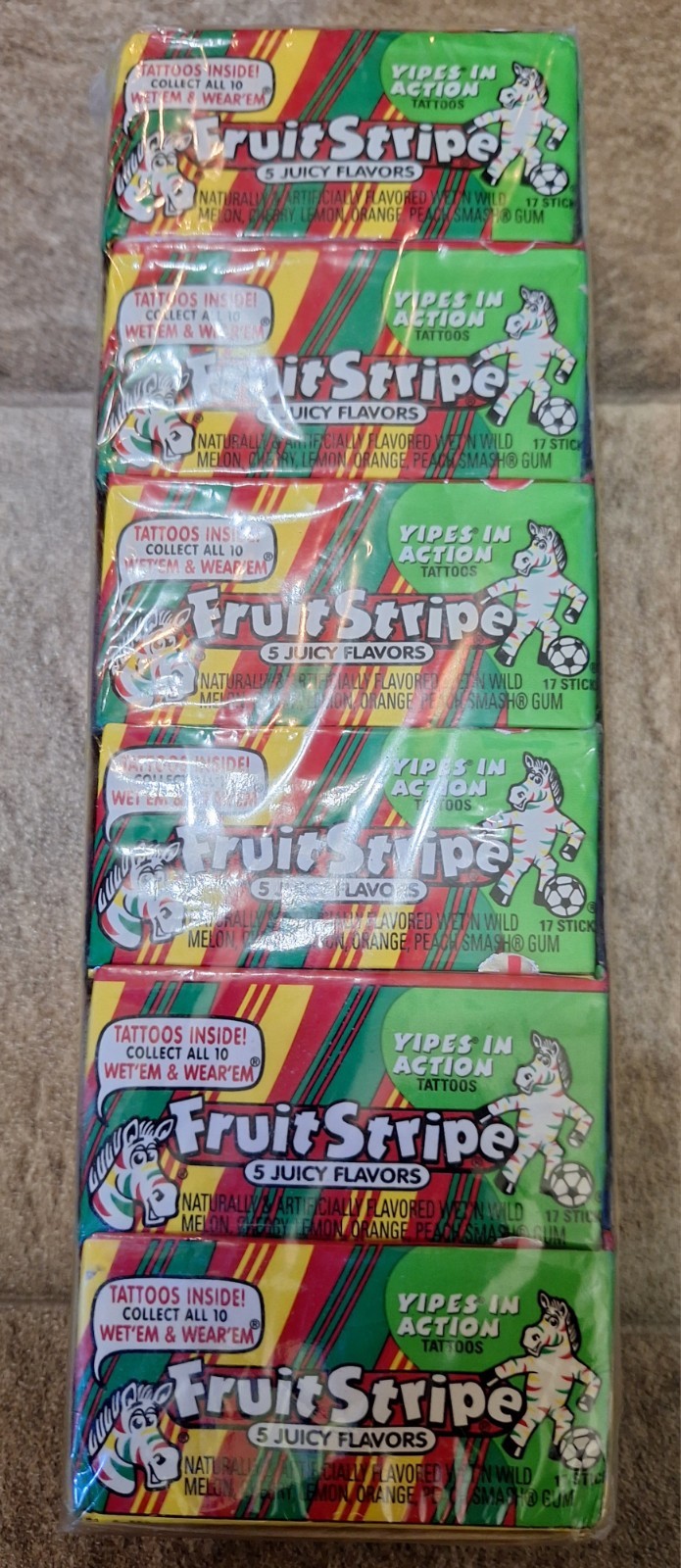 Fruit Stripe Chewing Gum 12 Packs 1 Box Discontinued collectible non-consumable