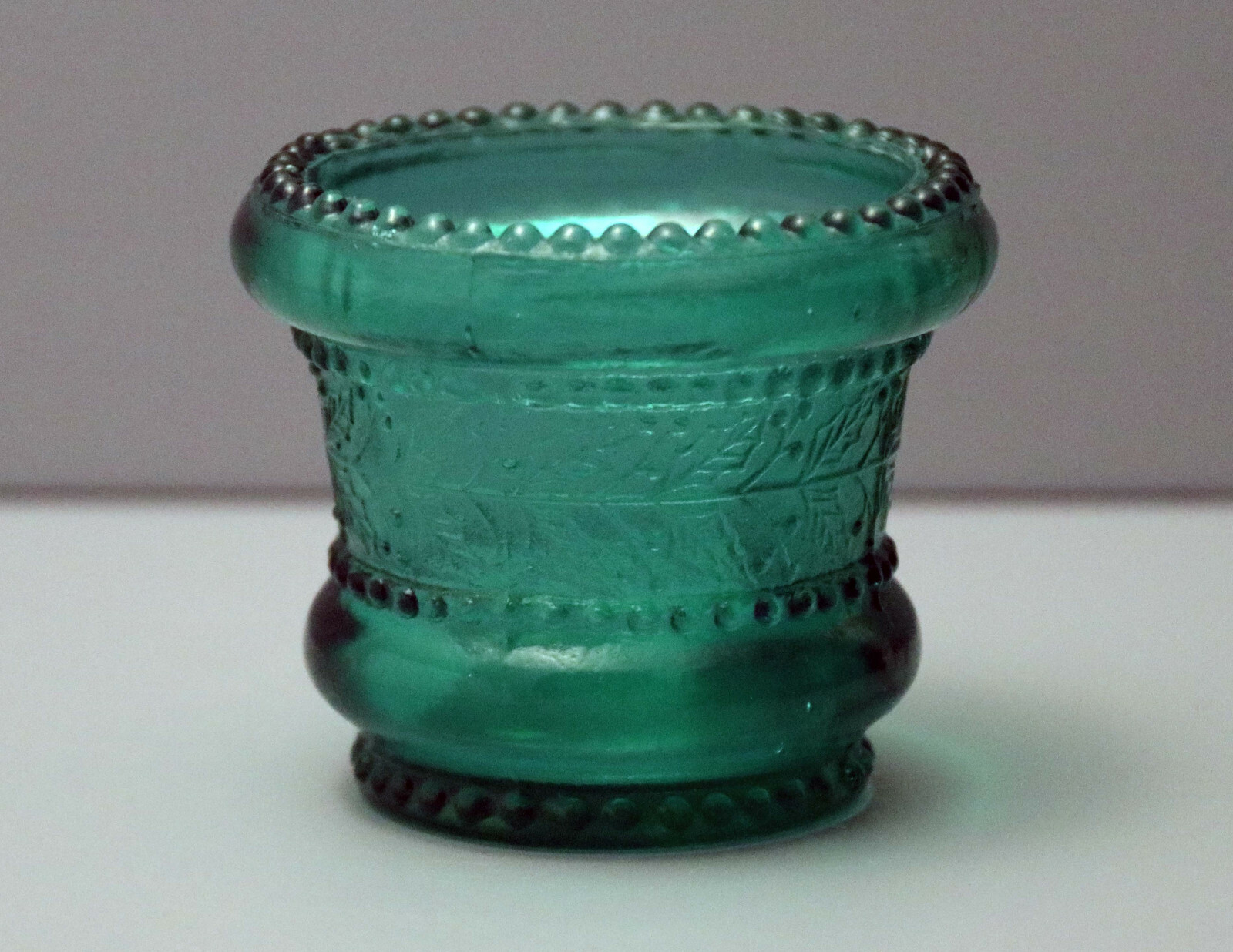 Vintage Dark Green Holly and Berry Toothpick Holder