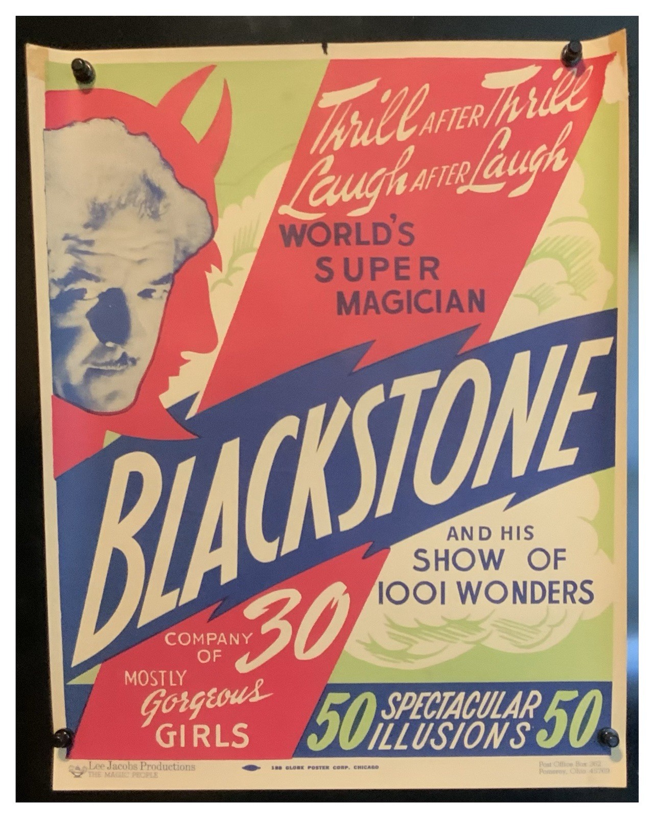 Blackstone Magician & His Show Of 1001 Wonders Poster—The Magic People—17x13⅝”
