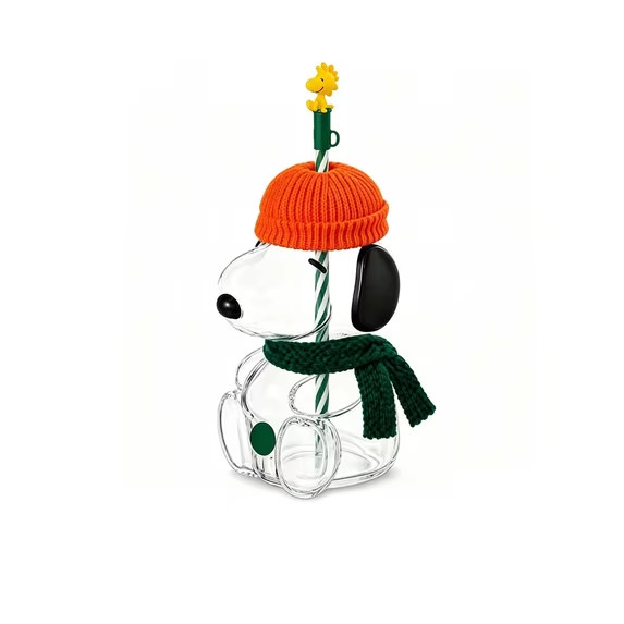 Starbucks 20oz Snoopy 3D Figural Glass Peanuts Snoopy Brand New Halloween Gift